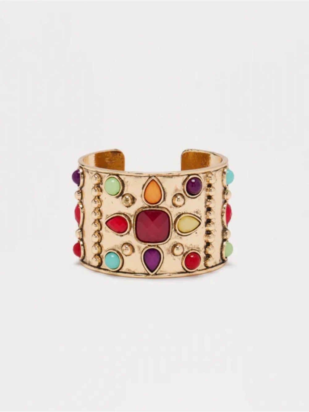 Gold-Tone Multicolor Stone Cuff Bracelet NWT